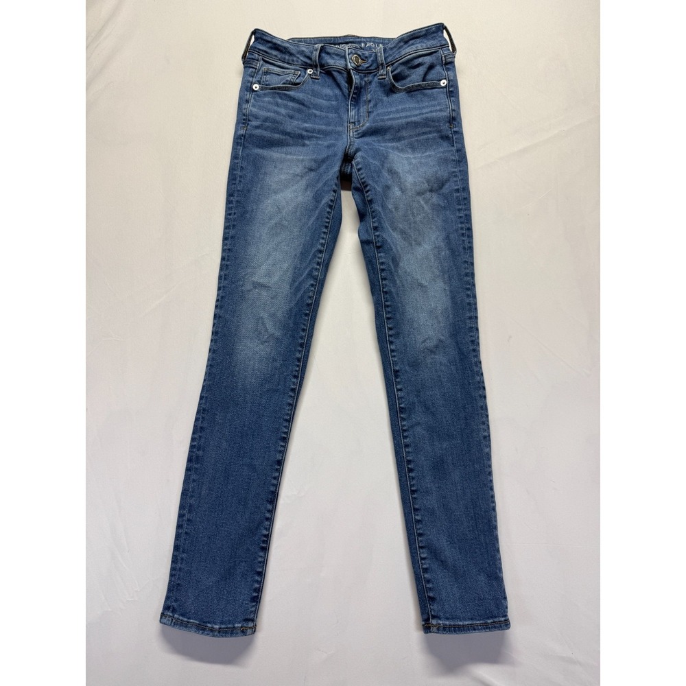 American Eagle Outfitters Super Stretch Skinny Jeans Womens 4 Blue Denim Cotton